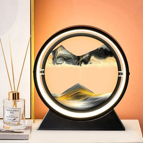 Tableau de sable en mouvement rond en verre 3D - Décoration de bureau – Image 18