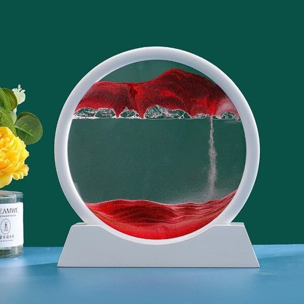 Tableau de sable en mouvement rond en verre 3D - Décoration de bureau – Image 11