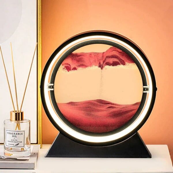 Tableau de sable en mouvement rond en verre 3D - Décoration de bureau – Image 16