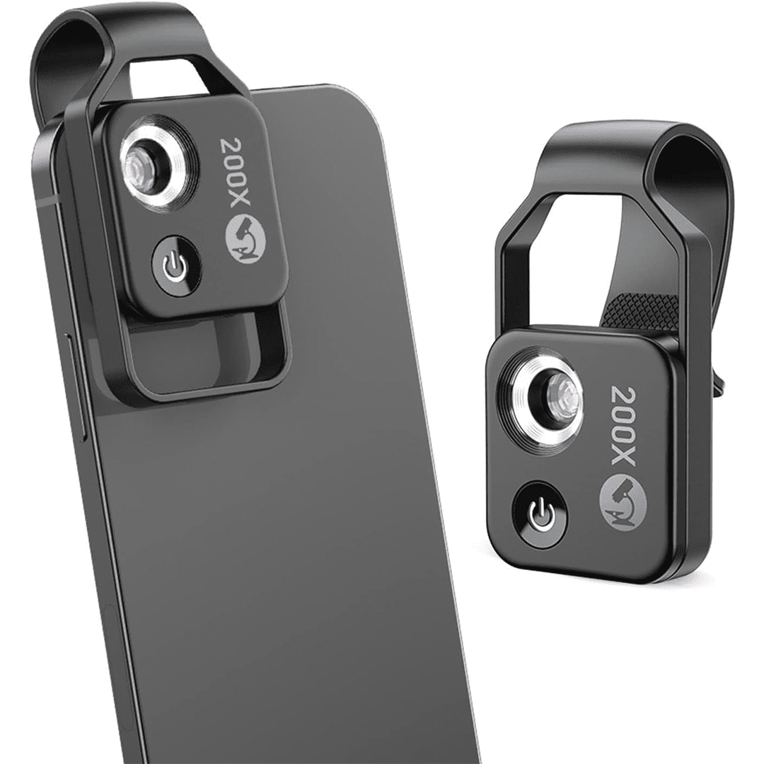 Avec lumière LED : ce microscope de poche pour téléphone est livré avec une lumière LED qui a deux luminosités r