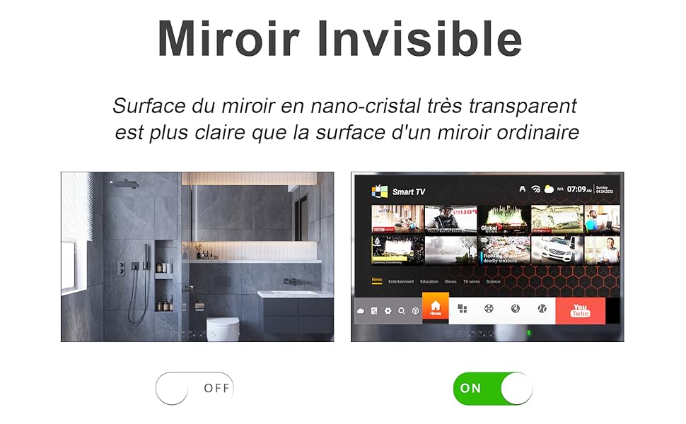 Télévision miroir intelligente étanche pour salle de bain – Image 7