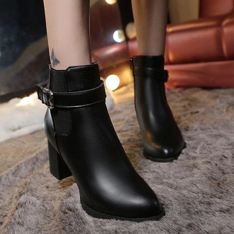Bottines femme hiver talon haut – Image 2