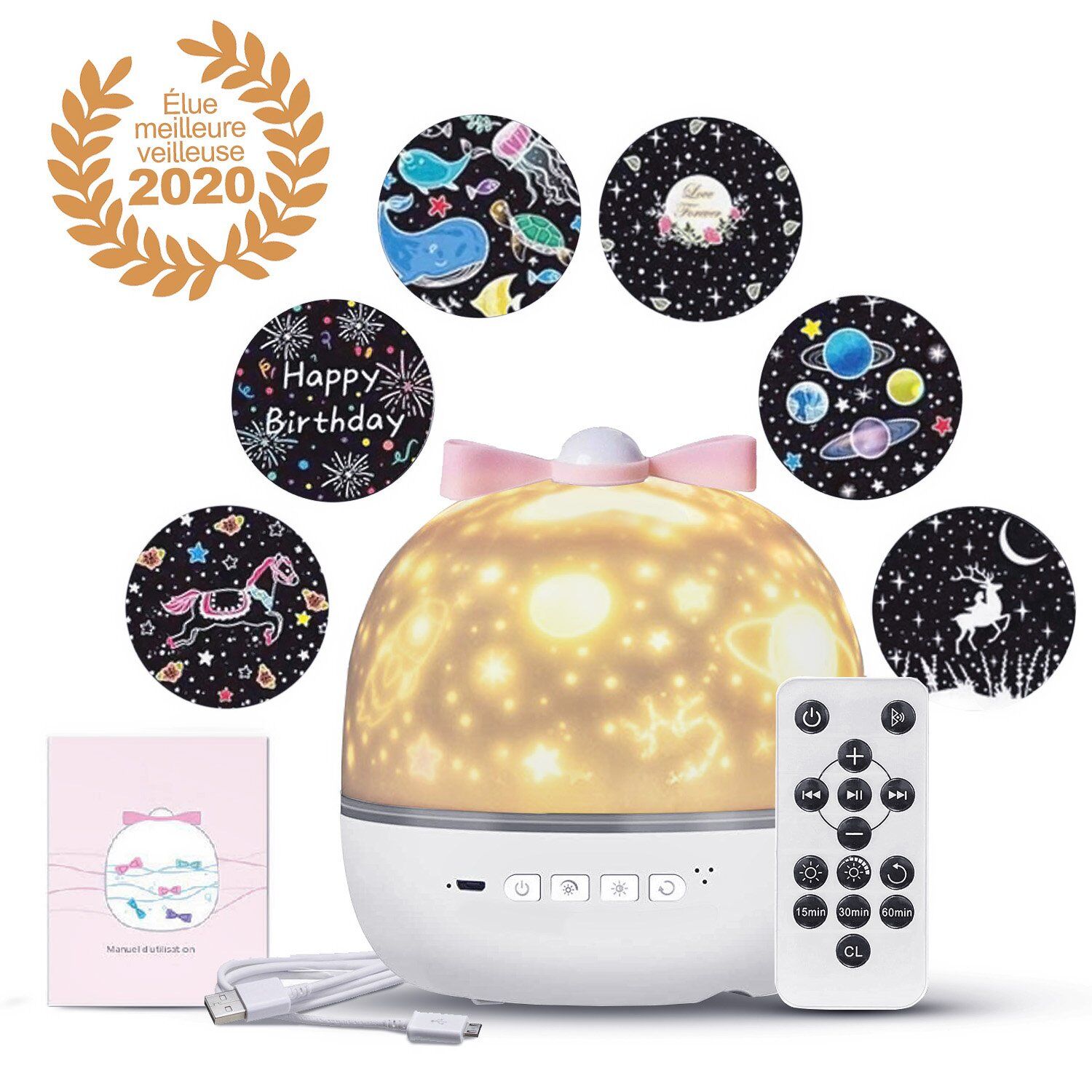 Modernoo Veilleuse Projecteur De Ciel étoilé Rotatif à 360 musique bluetooth – Image 2