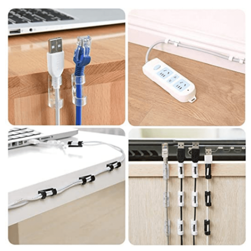 Serre-Fil Adhésif Organisateur de Câbles – Multi-Surface – Sécurité Maison & Bureau – 3x1x1 cm – hearea – Image 3