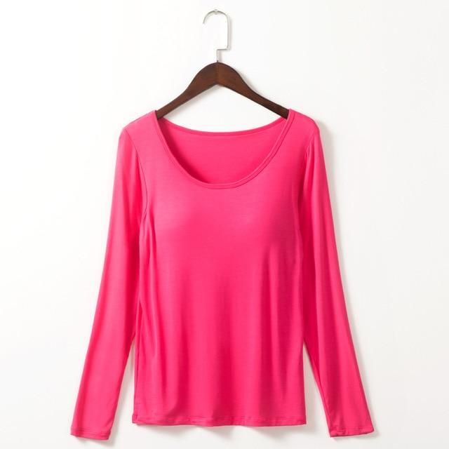 Tee-shirt à manches longues avec soutien-gorge intégré