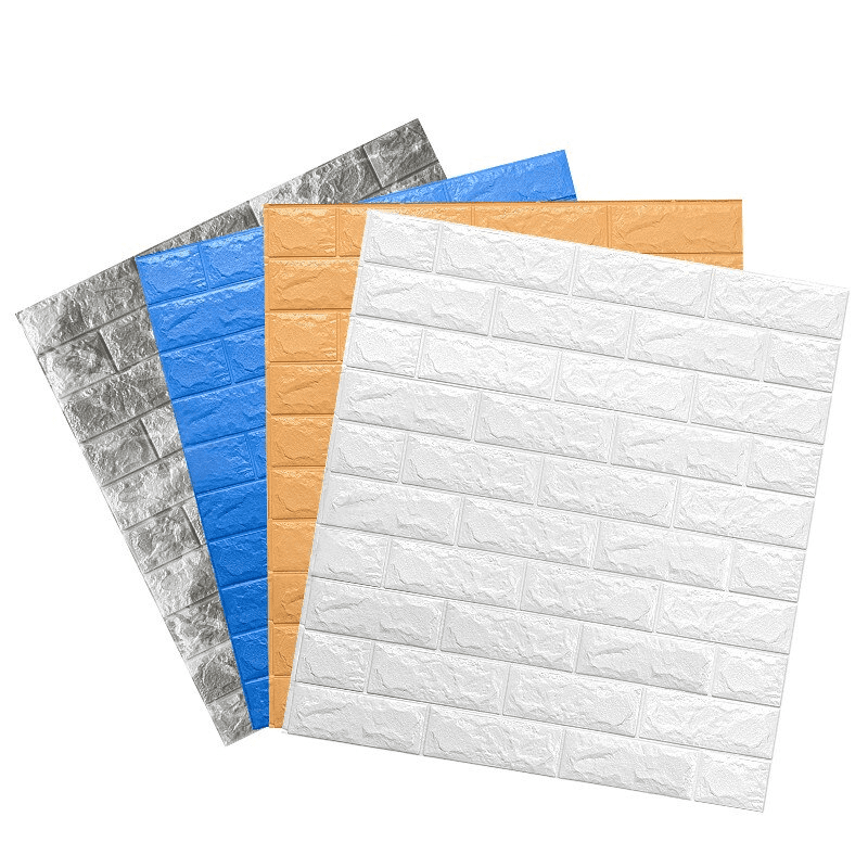 Autocollant Mural 3D Anti-Collision Enfant Mousse Imperméable Effet Brique 70x77cm Facile à Installer Décoration Maison