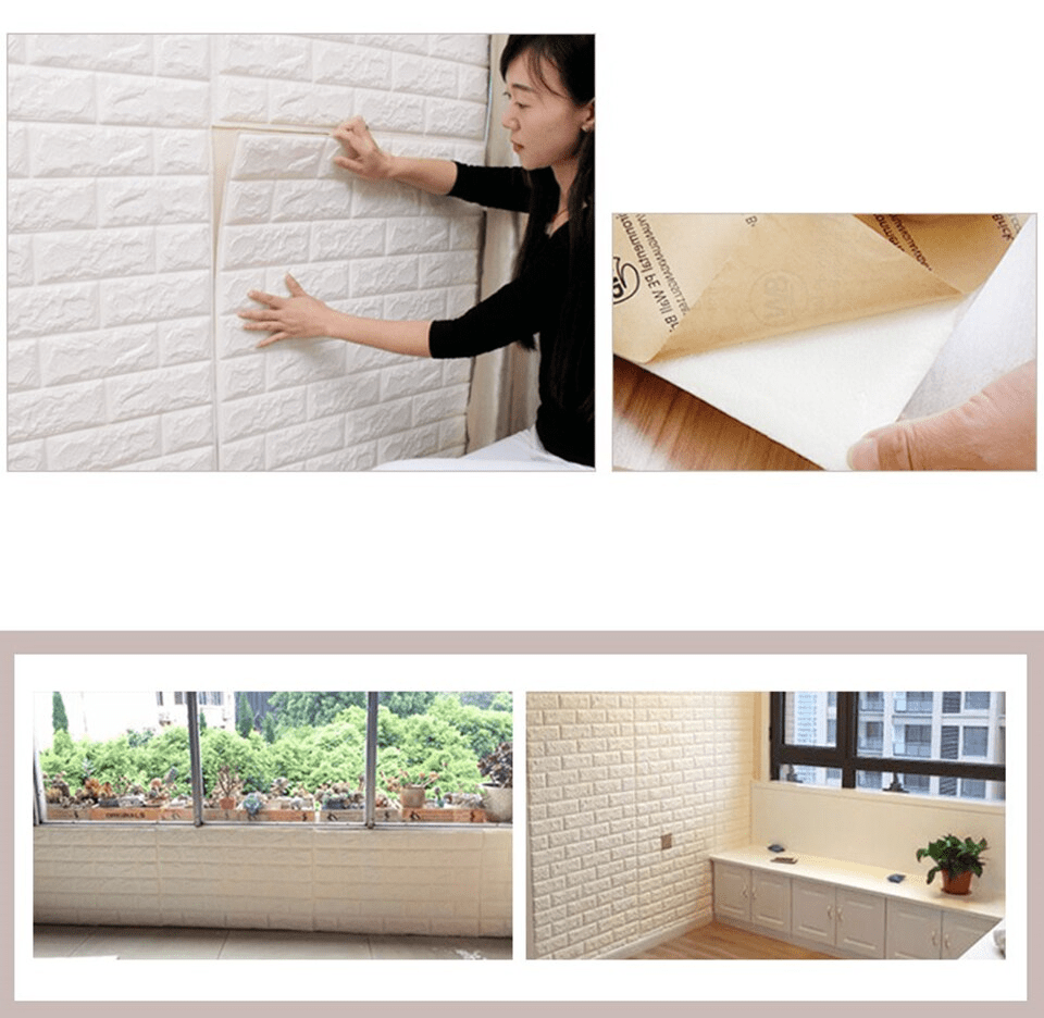 Autocollant Mural 3D Anti-Collision Enfant Mousse Imperméable Effet Brique 70x77cm Facile à Installer Décoration Maison – Image 5