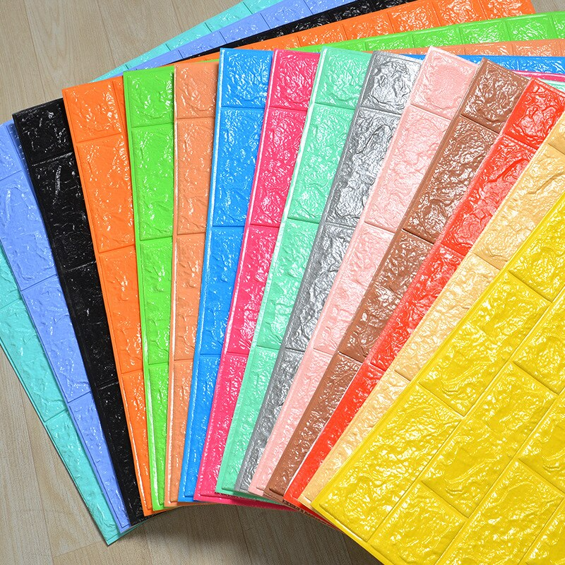 Autocollant Mural 3D Anti-Collision Enfant Mousse Imperméable Effet Brique 70x77cm Facile à Installer Décoration Maison – Image 3