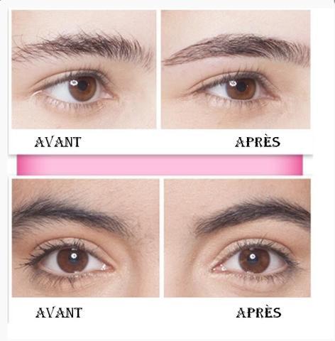 Épilateur à sourcils plaqué or 18 carats avant et après