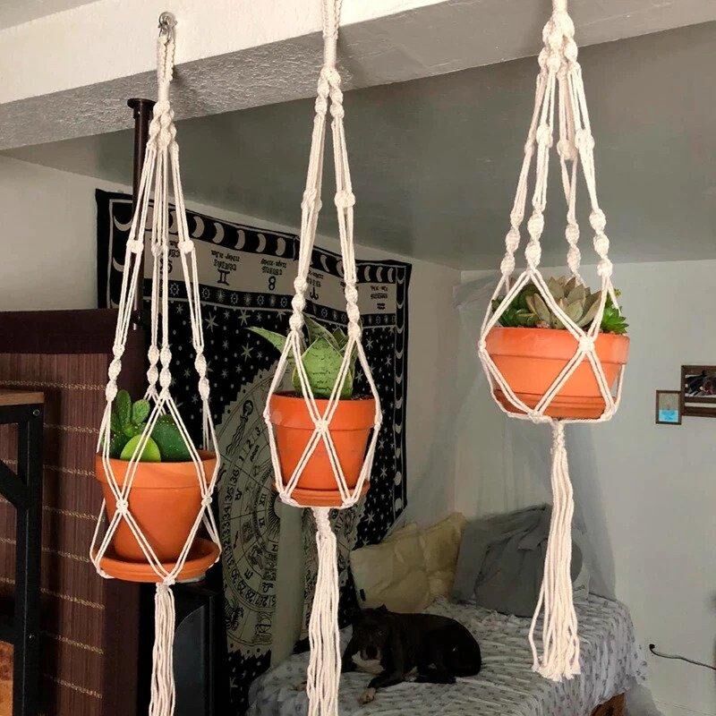 Suspension pour plantes en macramé – Image 3