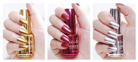 Vernis à ongles miroir métallique