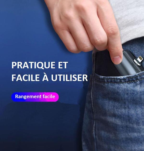 Snap n charge Mini chargeur Portable magnétique 3 en 1 Micro USB Type C 2600mAh – Image 7