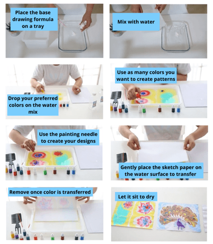 Kit d'art de peinture marbrée à l'eau – Image 9