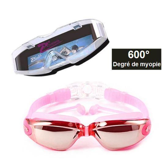 Lunettes de natation myopie rose