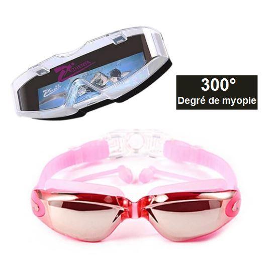 Lunettes de natation myopie rose