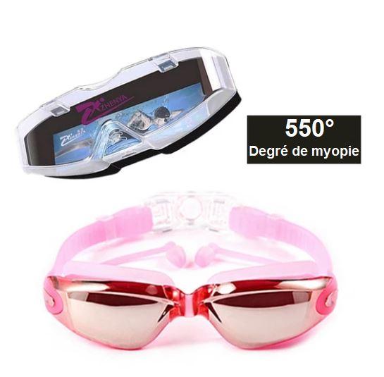 Lunettes de natation myopie rose