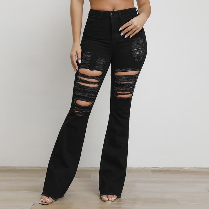 Jean denim déchiré pour femme – Image 6