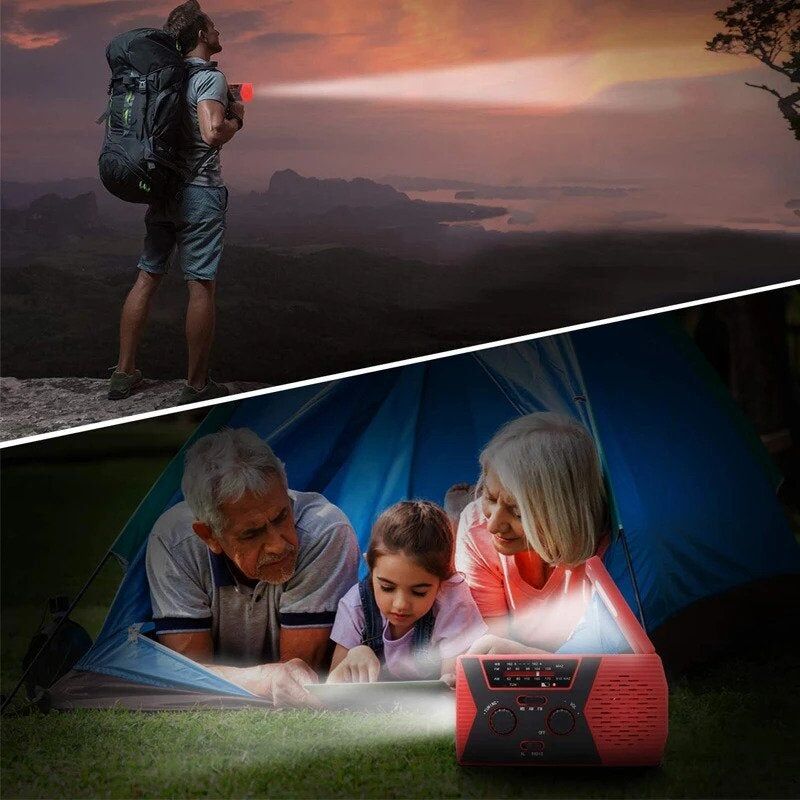 Radio solaire avec lampe LED AM/FM, alarme SOS – Image 2