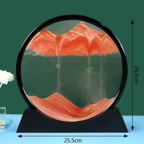 Tableau de sable en mouvement rond en verre 3D - Décoration de bureau – Image 4