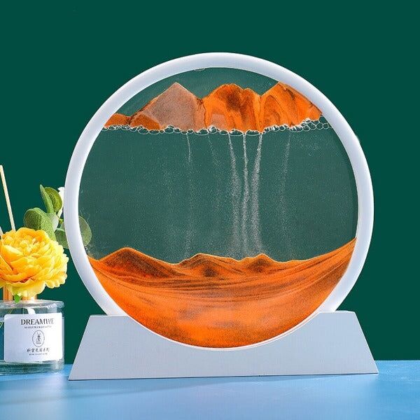 Tableau de sable en mouvement rond en verre 3D - Décoration de bureau – Image 12