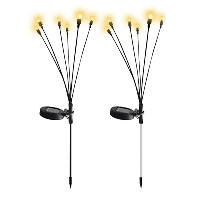 2 lampes solaires de jardin en forme de globe LED à énergie solaire étanches – Image 2