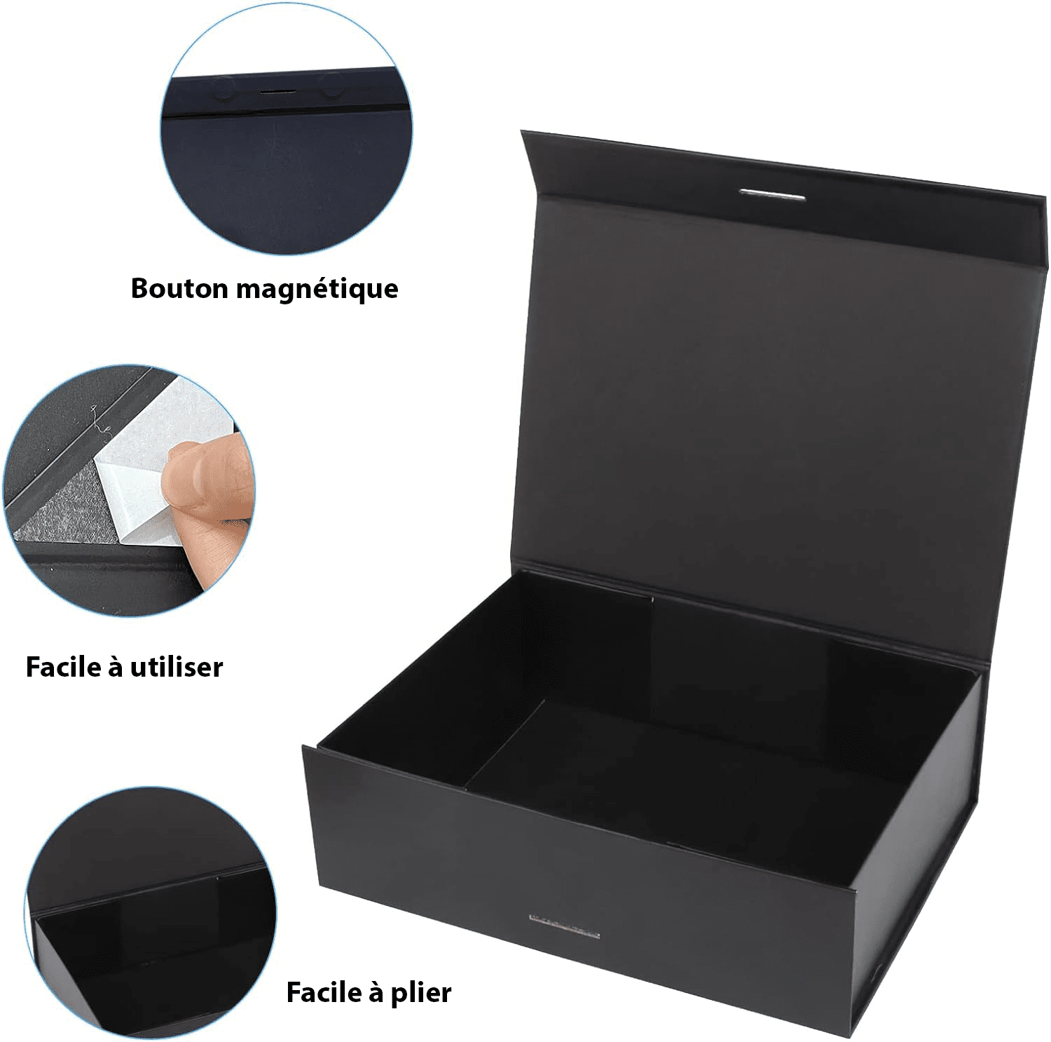 Coffret cadeau magnétique avec couvercle et ruban pour cadeaux – Image 3