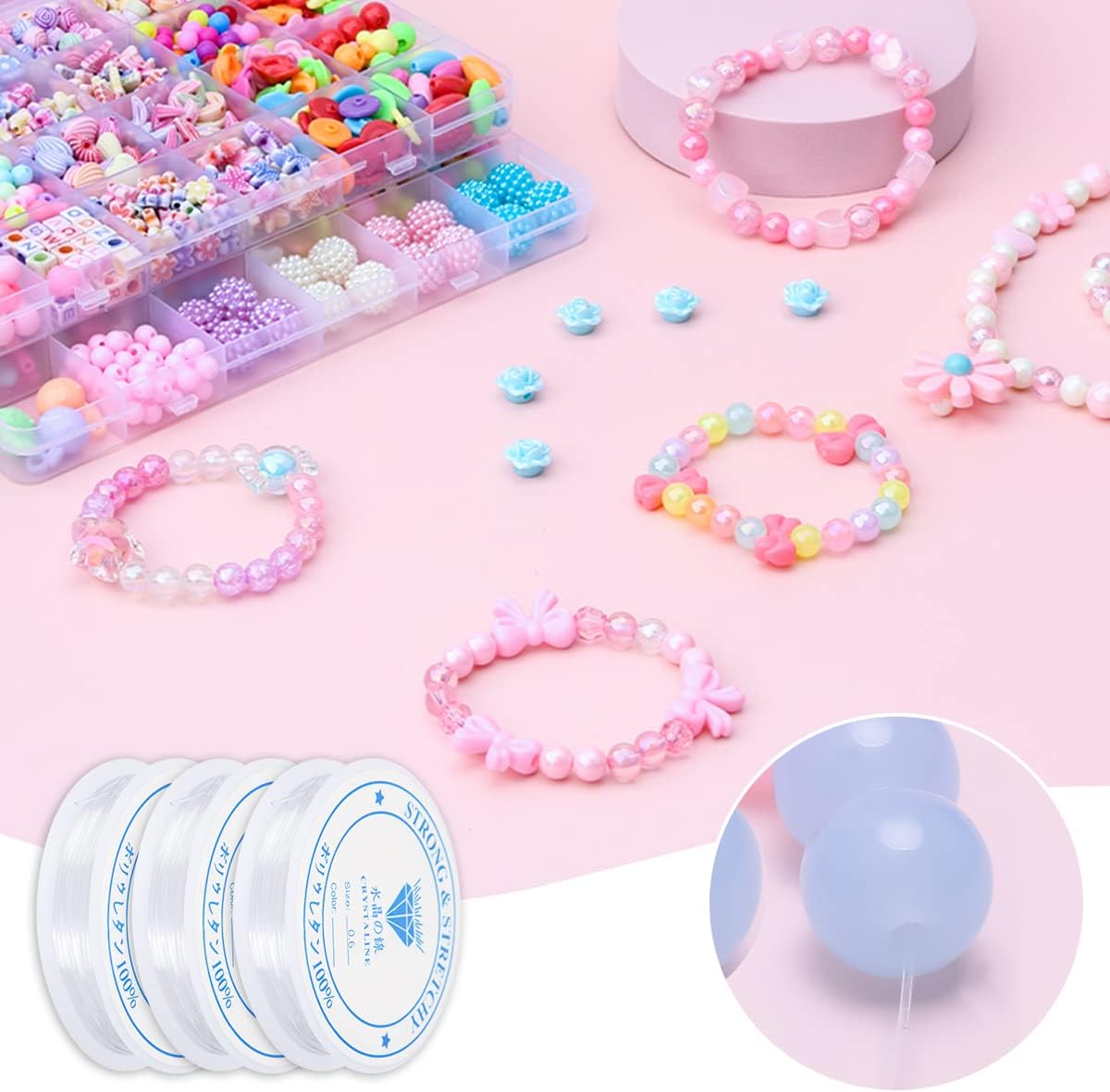 Fil élastique transparent pour bracelets – Image 3