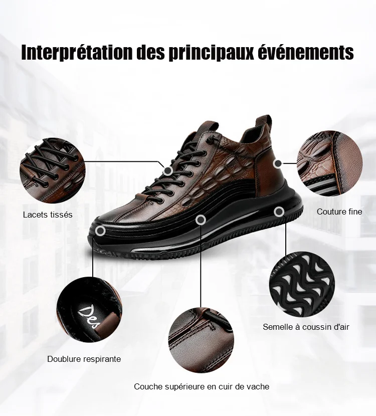 Vinci Chaussures italiennes en cuir à motif de peau de crocodile – Image 7