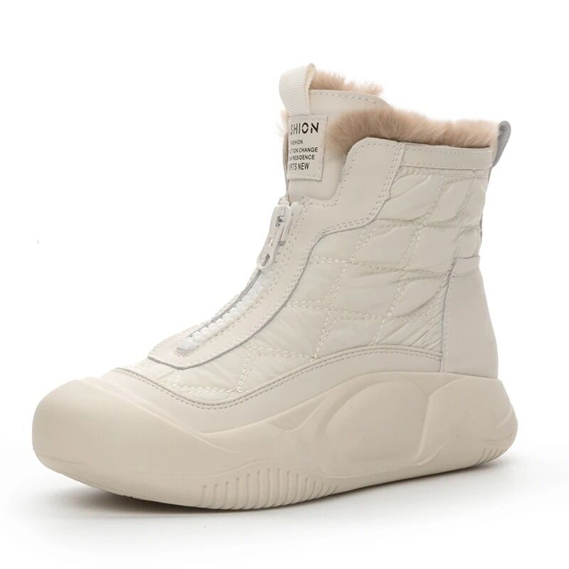 Bottes de neige hautes fourrées en coton imperméables