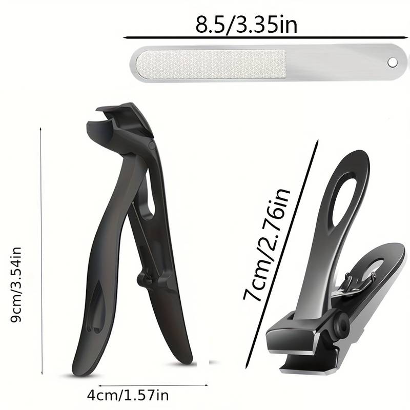 Sherum Coupe-Ongles Ergonomique à Large Tête Angulaire avec Attrape-Ongles dimension