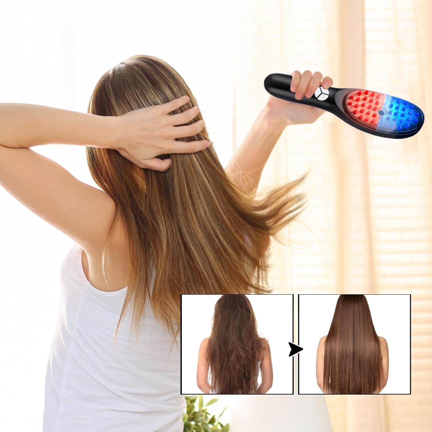 LuxGrow Brosse à cheveux phototherapique repousse des cheveux – Image 2