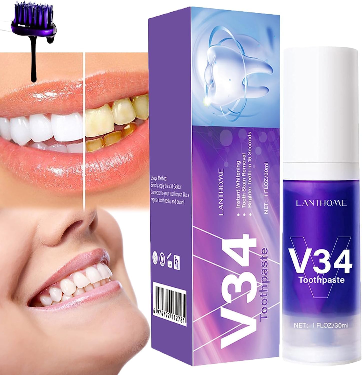 Hismile dentifrice violet blanchissant – Image 9