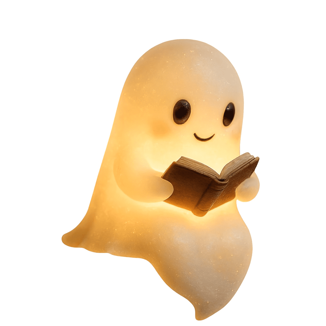 SpectralBeam Lampe de lecture fantôme mignon Halloween 3D LED veilleuse