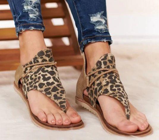 Sandale leopard femme