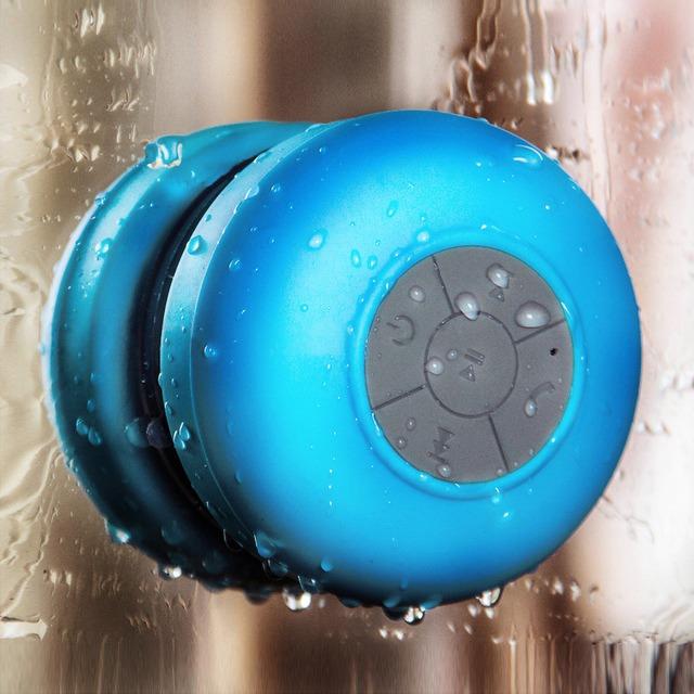 enceinte bluetooth waterproof bleu douche - shopibest