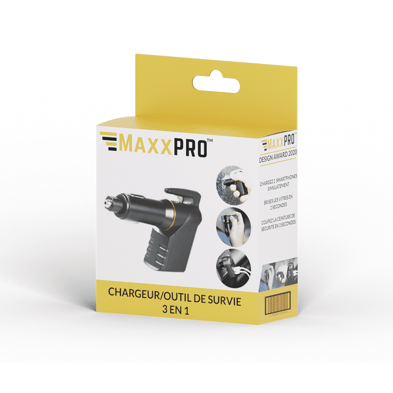 Brise vitre chargeur outil de survie 3 en 1 - maxxpro – Image 4