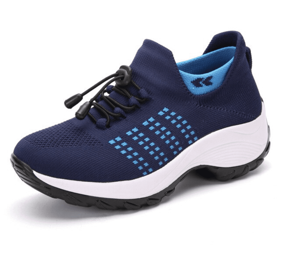 Baskets ajustable compensées chaussure bleu