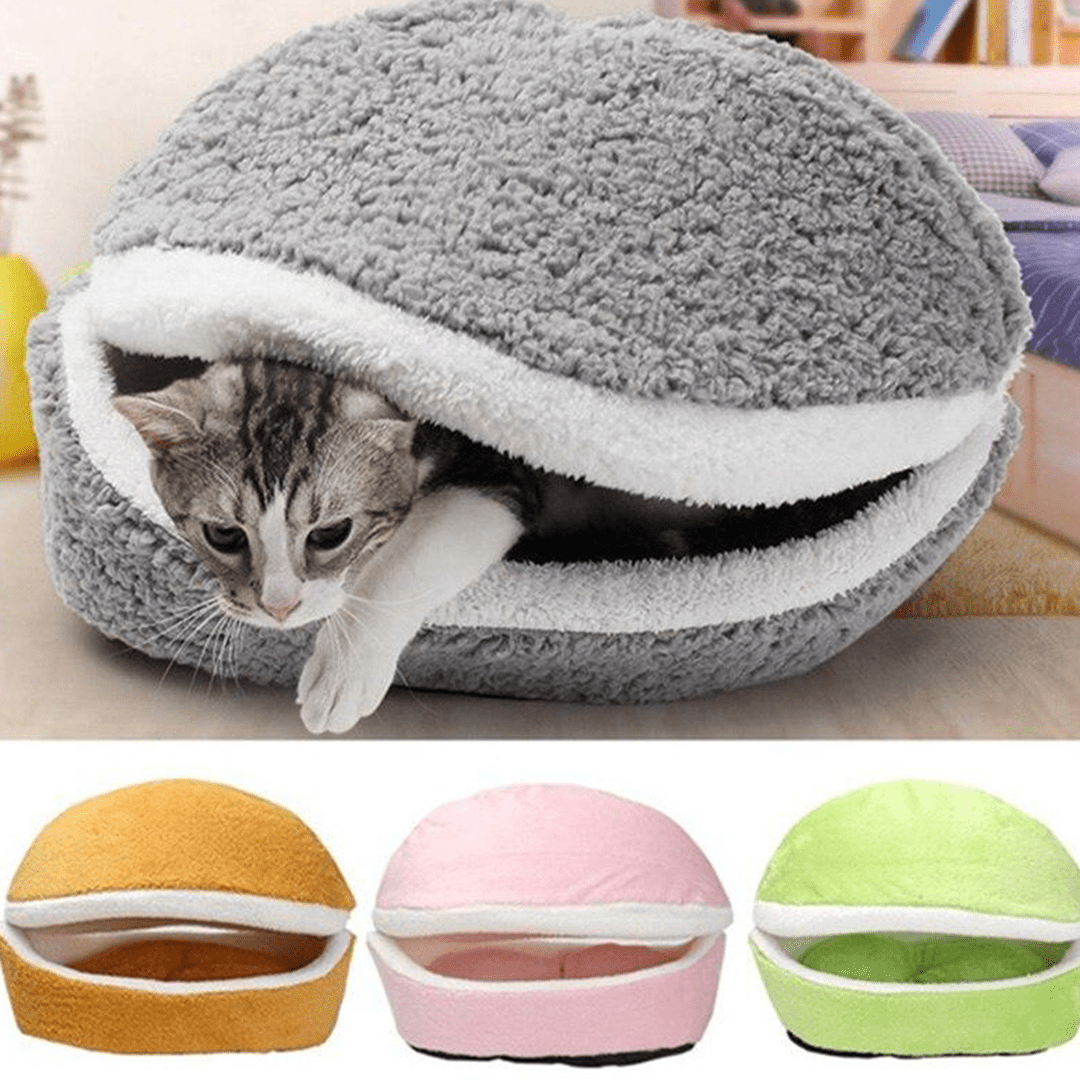 Coussin pour chat en forme de coquillage tout doux hosbloo – Image 2