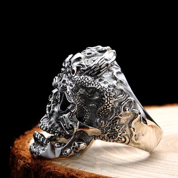 Bague crâne argentée – Image 5