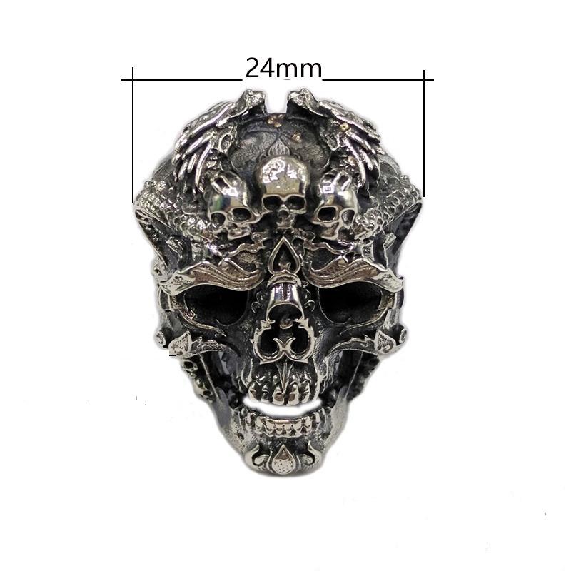 Bague crâne argentée – Image 2