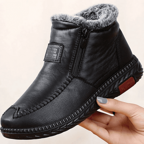 Bottes chaudes d'hiver en cuir souple pour femmes – Image 4