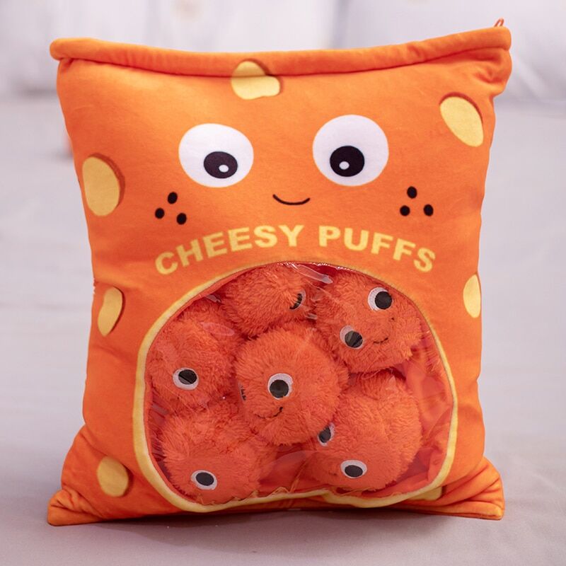 Oreiller cheesy-puffs | Sac de jouets en peluche pour enfants – Image 3