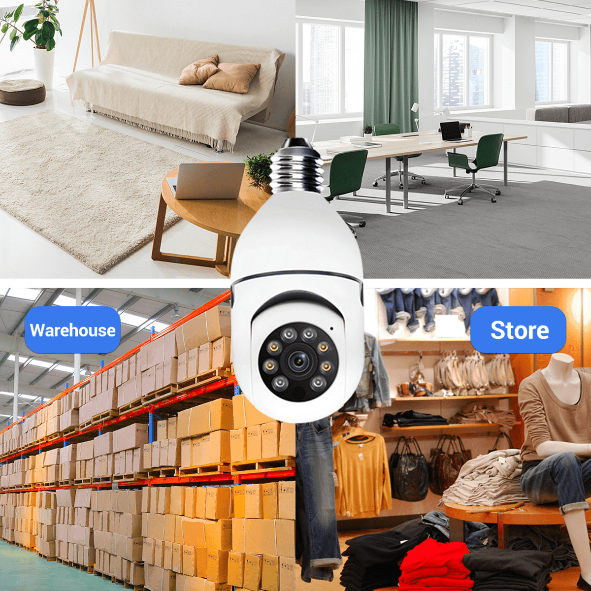 Bulbguard Caméra Ampoule Surveillance WiFi Exterieure sans Fil avec Suivi Humain et Vision Nocturne Keilini – Image 2