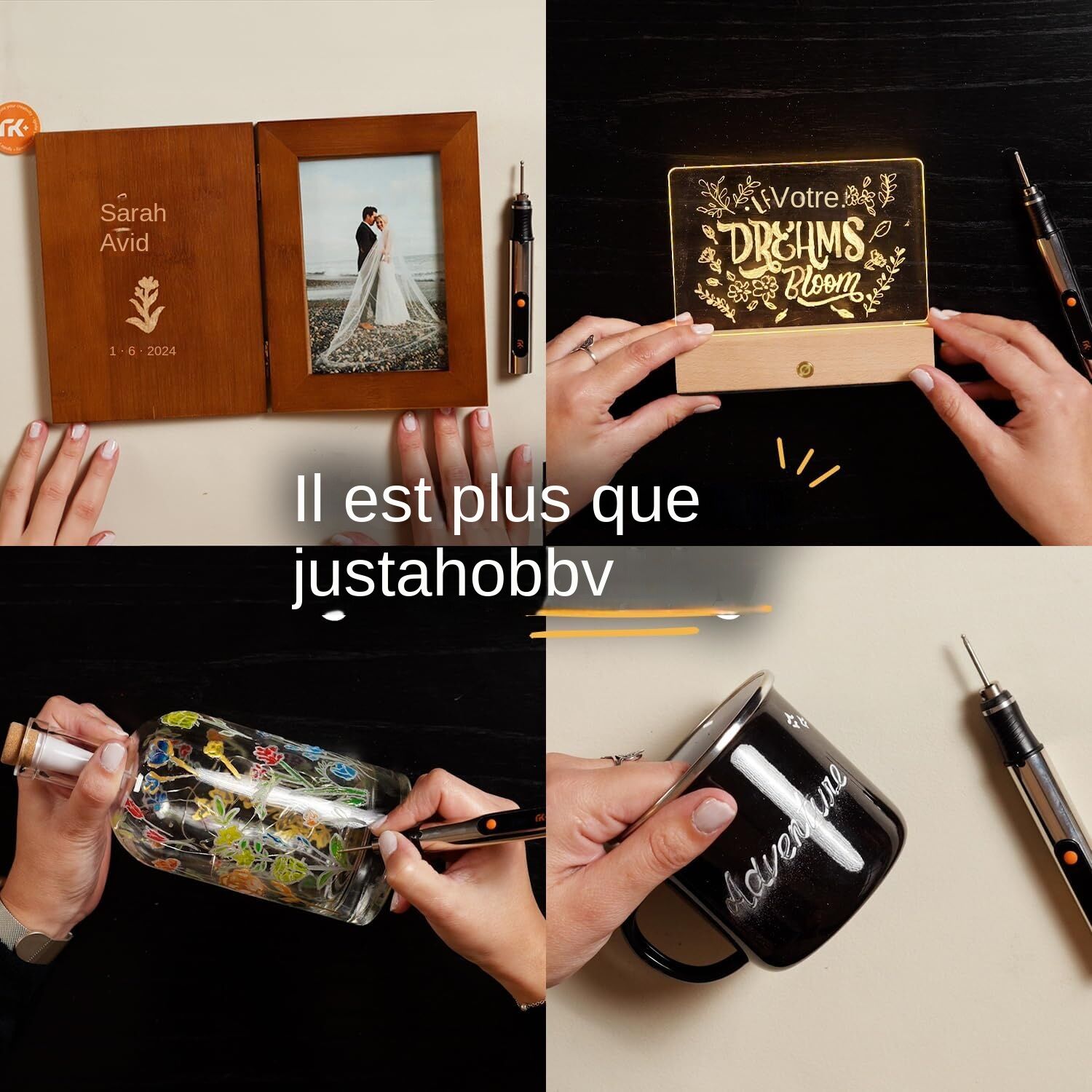 Culiau Customizer stylo graveur professionnel sans fil - Gravure sur Bijoux Verre Plastique Bois Métal – Image 3