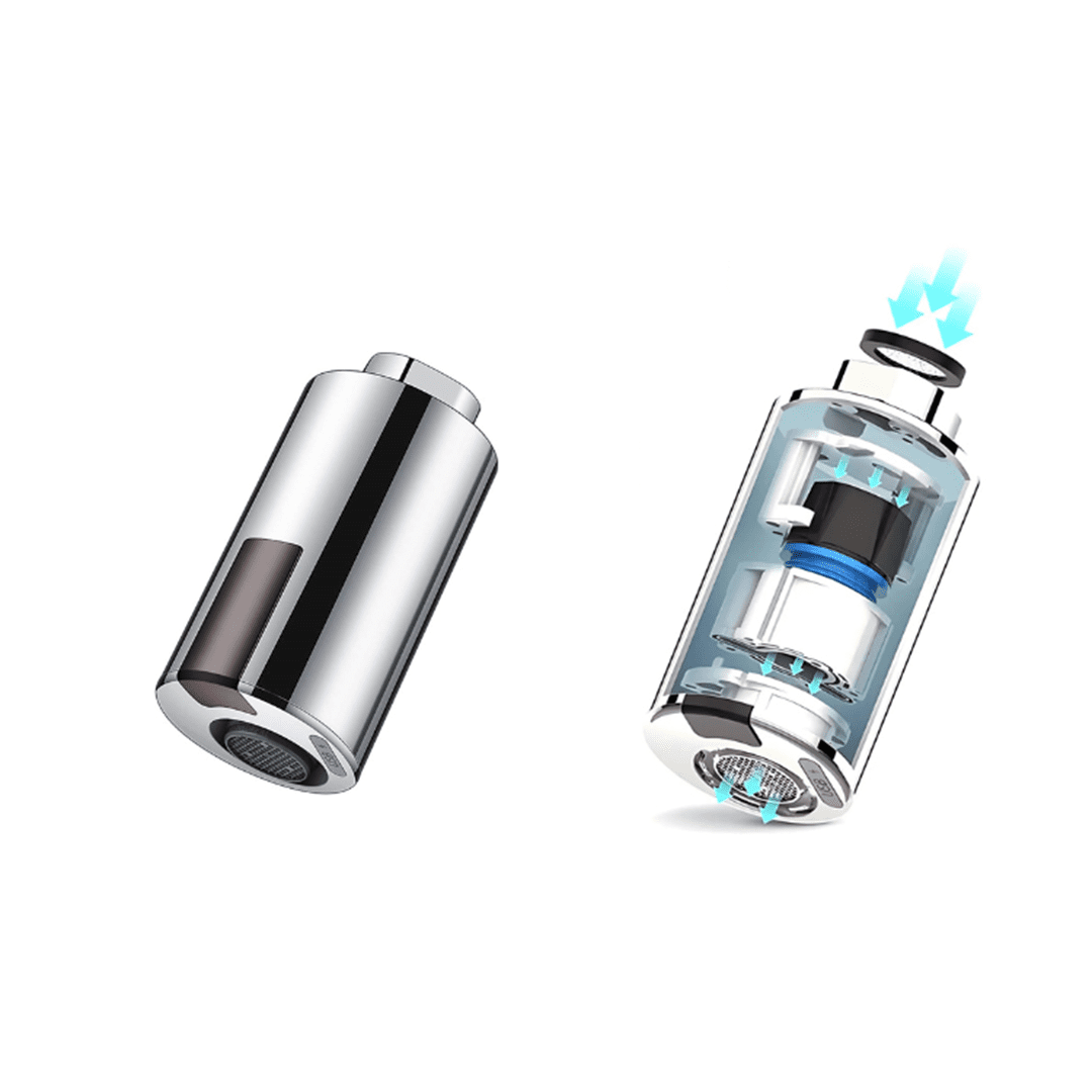 Contenu du coffret Ecowater avec adaptateurs, joints, clé et câble USB