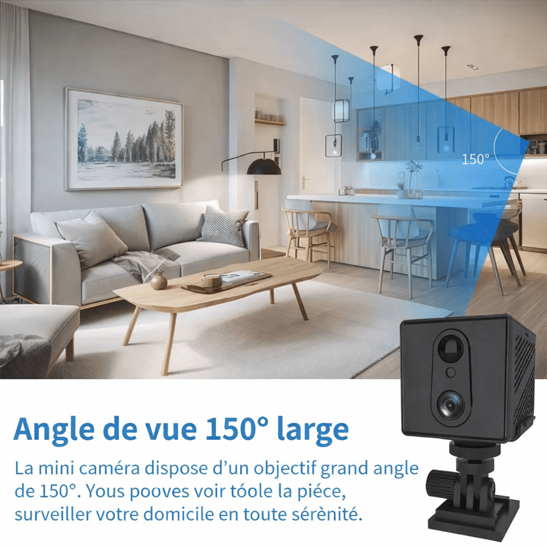 whoonly Mini caméra intérieure Vision nocturne Surveillance Rechargeable 3000 mAh alimenté par batterie – Image 5