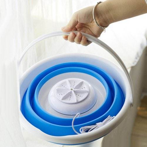 Machine à laver à ultrasons portable usb à turbine avec seau pliable – Image 4