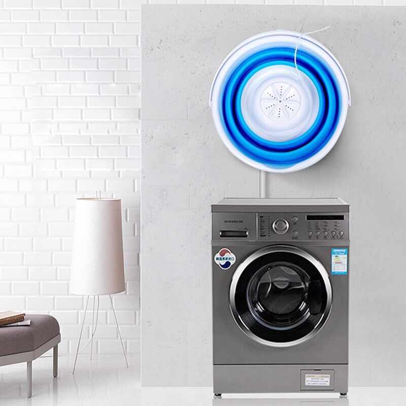 Machine à laver à ultrasons portable usb à turbine avec seau pliable – Image 2