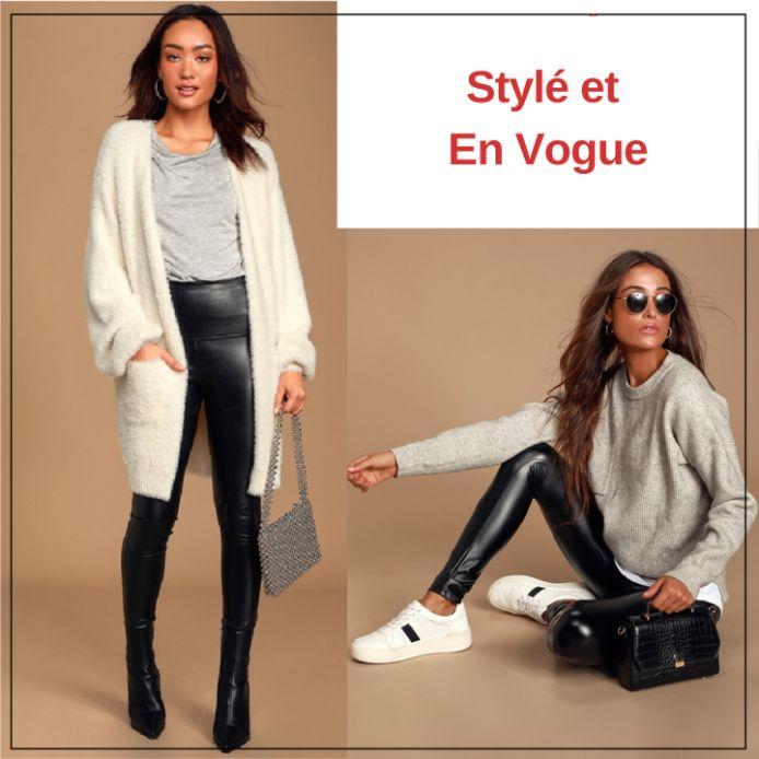 Legging en simili cuir extensible - otalie – Image 9