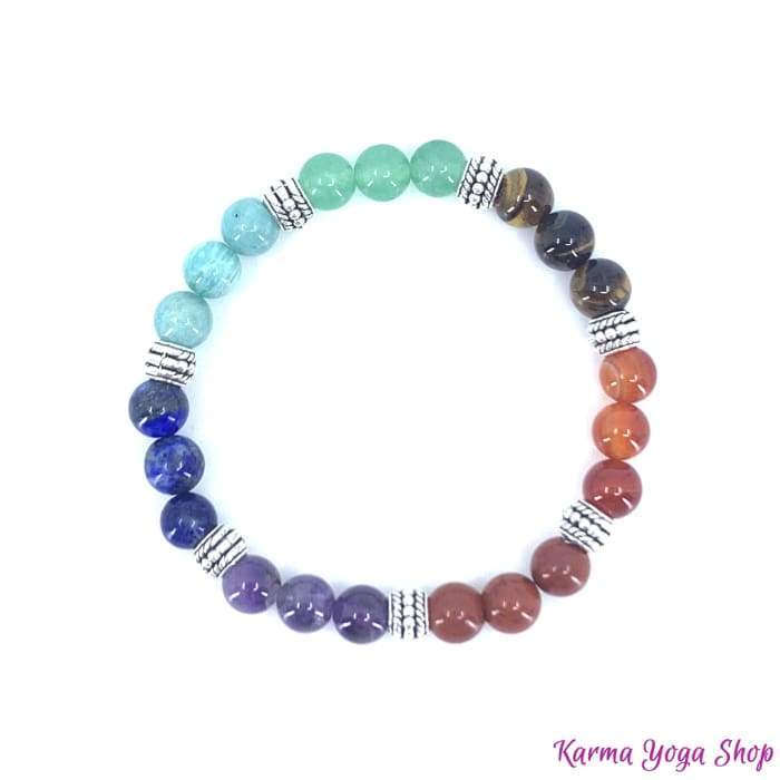 Bracelet "7 chakras" triple en pierres naturelles – Image 2